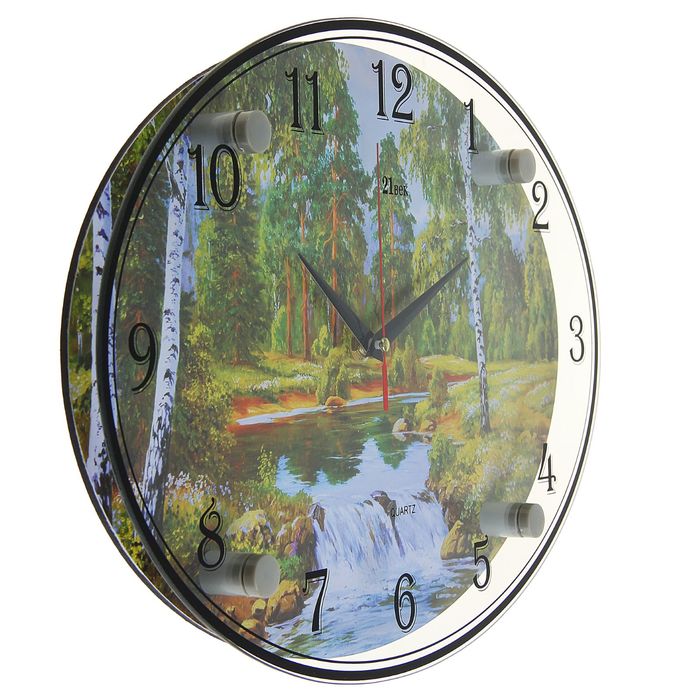 Часы настенные овальные "Горная река", 24х34 см микс
