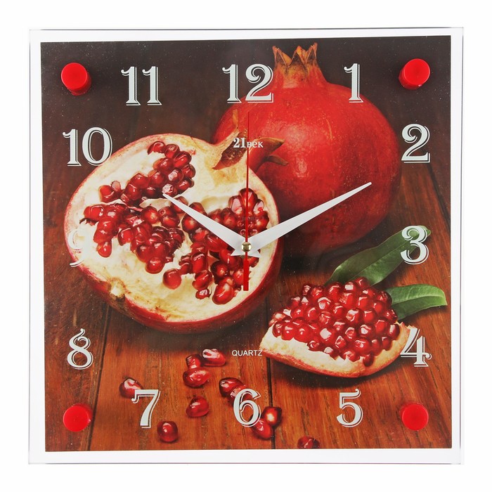 Часы настенные квадратные "Гранат", 25х25 см микс