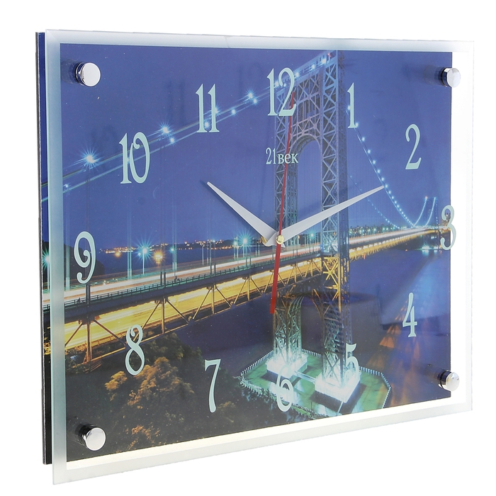 Часы настенные квадратные "Мост Джорджа Вашингтона", 30х40 см микс