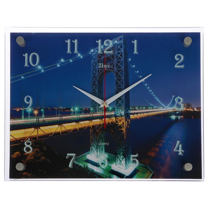 Часы настенные квадратные "Мост Джорджа Вашингтона", 30х40 см микс