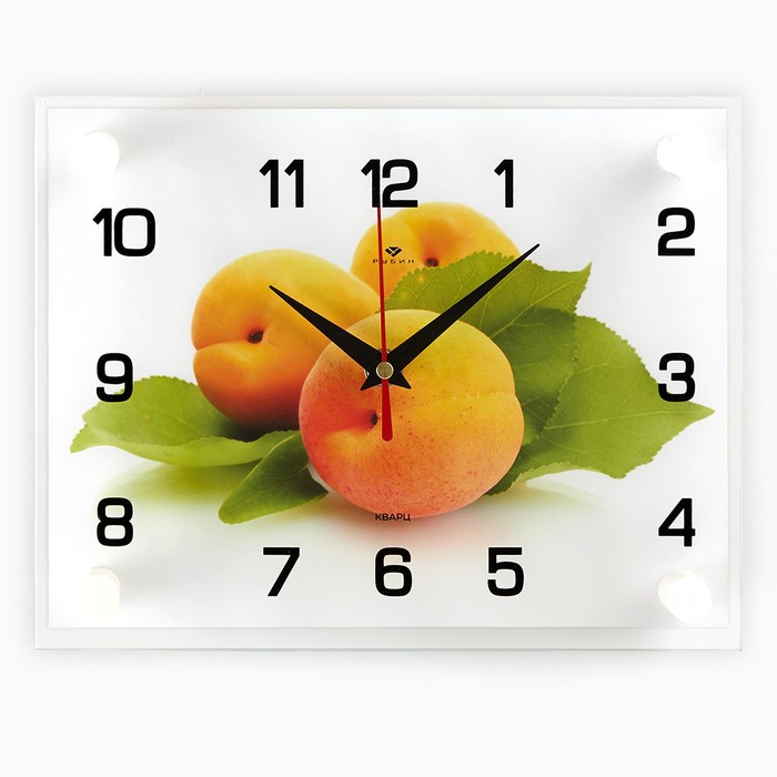 Часы настенные, серия Кухня, Персики, плавный ход, 20 х 26 см