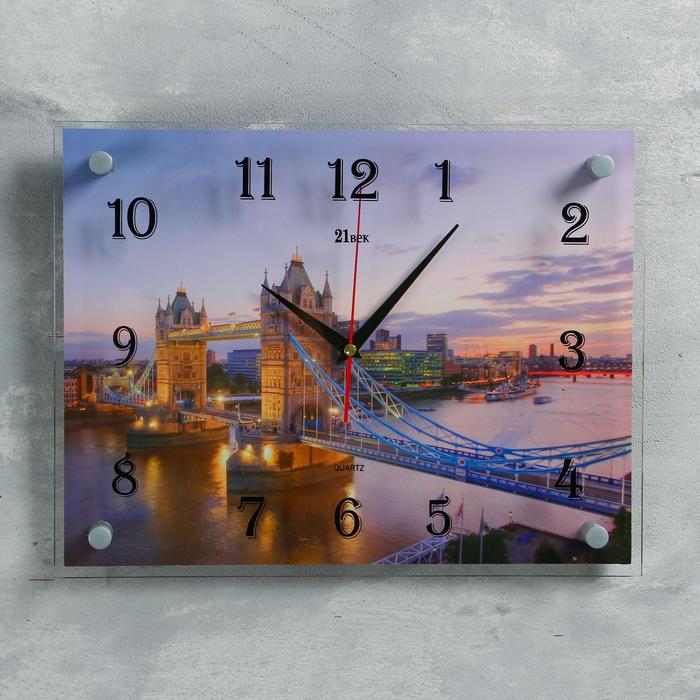 Часы настенные, интерьерные: Город, Тауэрский мост, бесшумные, 30 х 40 см часы картина настенные серия город тауэрский мост плавный ход 30 х 40 см