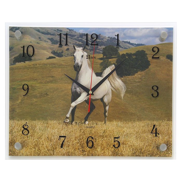 Часы настенные квадратные "Кони", 30х40 см микс