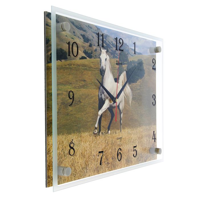 Часы настенные квадратные "Кони", 30х40 см микс