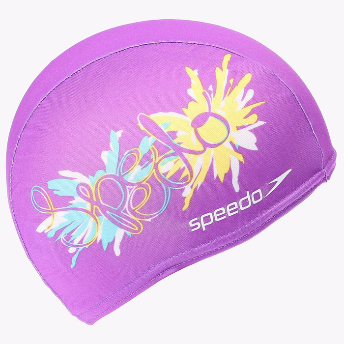 Шапочка для плавания SPEEDO Polyester Printed Cap Jr, безразмерная, цвет жёлто-бирюзовый