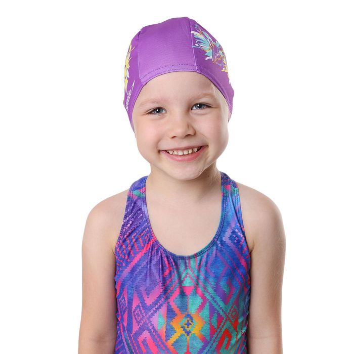 Шапочка для плавания SPEEDO Polyester Printed Cap Jr, безразмерная, цвет жёлто-бирюзовый