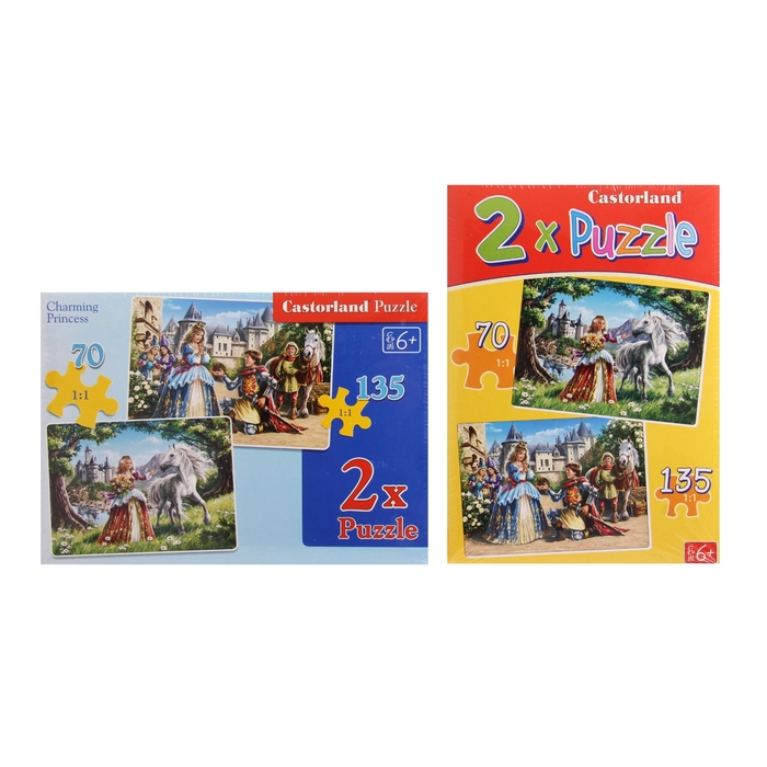 Пазл "Принцессы", 2 в 1, МИКС