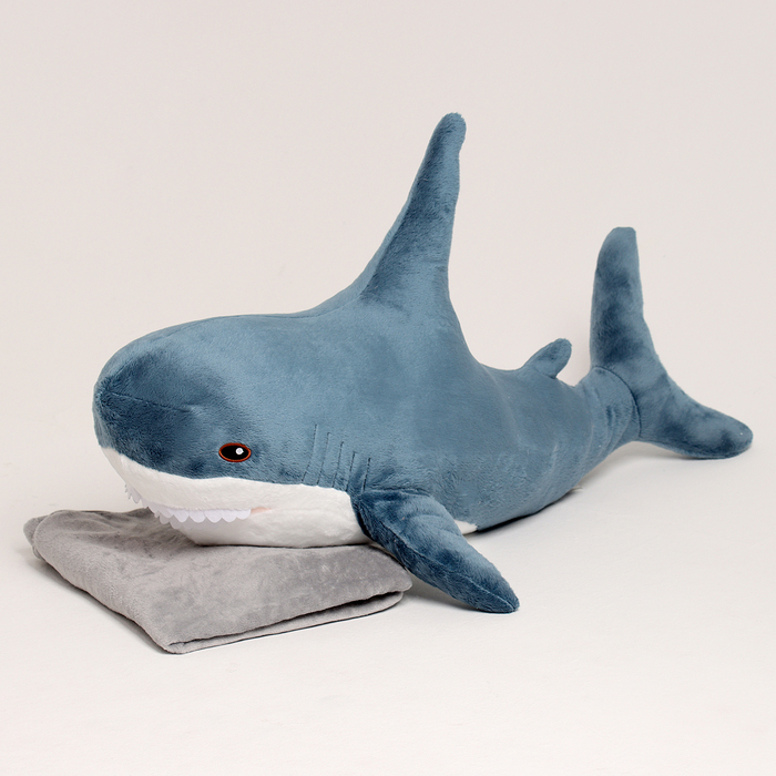 Мягкая игрушка «Акула» с пледом, 100 см мягкая игрушка акула розовая 100 см
