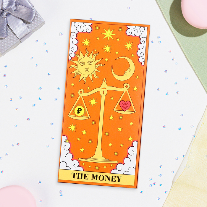 

Конверт для денег "THE MONEY" весы, 16х8 см