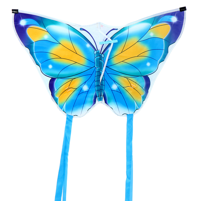 Воздушный змей «Бабочка», цвет голубой воздушный змей бабочка цвет голубой 1 шт