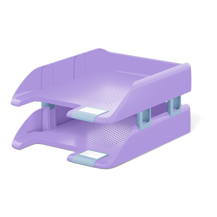 Набор лотков горизонтальных - трансформеров для бумаг ErichKrause Forte Manga с боковыми креплениями 2 штуки зеленый 935₽