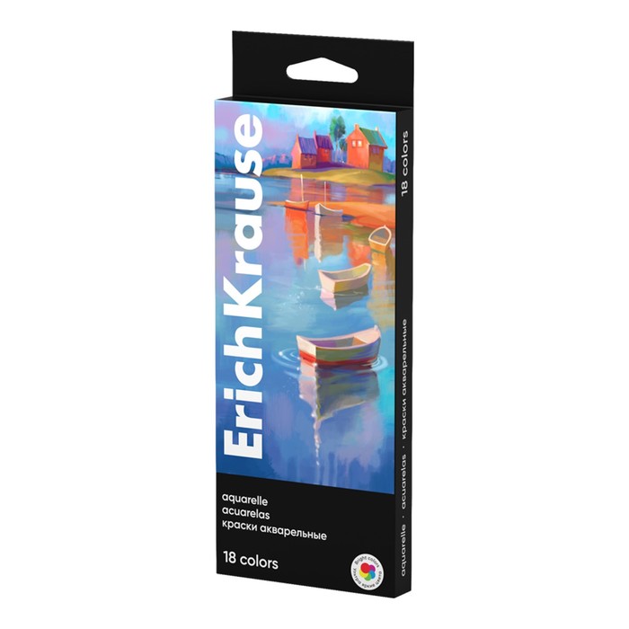 Акварель 18 цветов ErichKrause Art Spirit с увеличенными кюветами в коробке с европодвесом 259₽