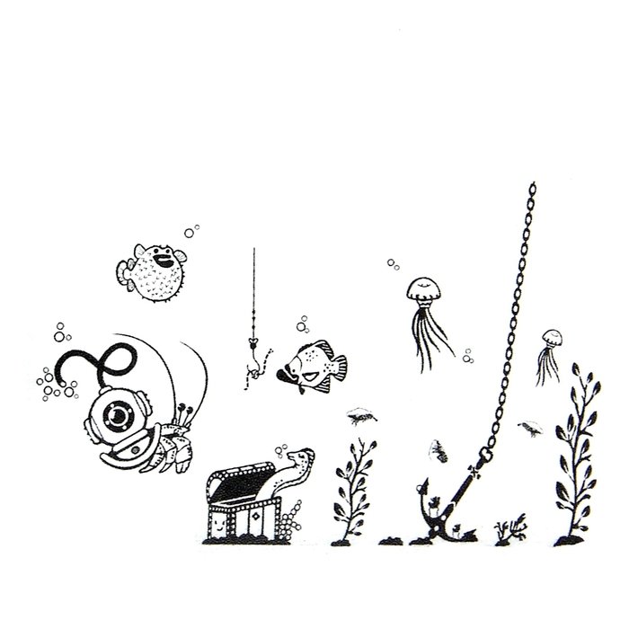 Наклейка интерьерная плоская "Поиск сокровищ"