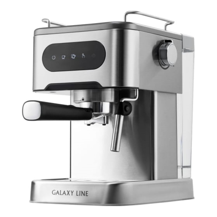 Кофеварка Galaxy LINE GL 0761, рожковая, 1500 Вт, 1.5 л, капучинатор, серебристая кофеварка рожковая galaxy line gl 0755 900вт корраловый
