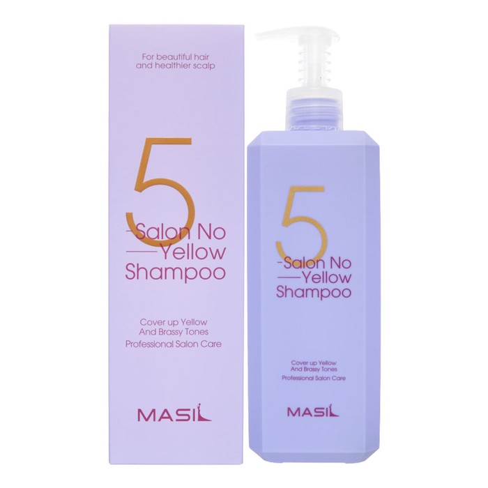 Тонирующий шампунь для осветлённых волос 5 salon no yellow shampoo против желтизны, 500 мл