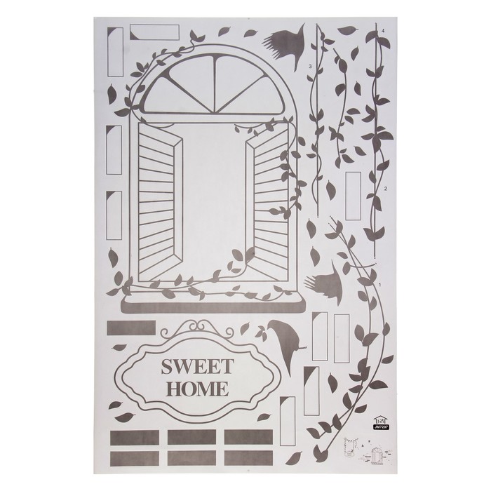Наклейка интерьерная плоская "Милый дом - оконце"