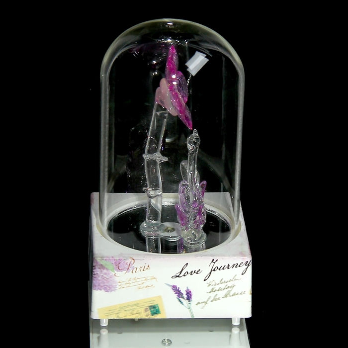 Сувенир музыкальный и световой колба "Лебеди у цветка" МИКС