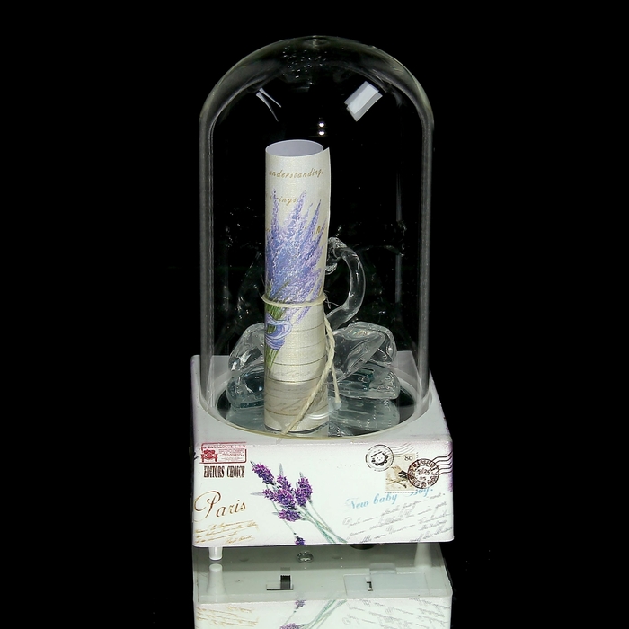 Сувенир музыкальный и световой колба "Лебедушки со свитком"