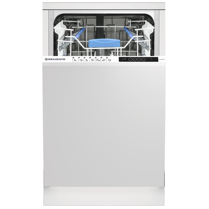 Посудомоечная машина DELVENTO VWB4701, встраиваемая, класс А++, 10 комплектов, белая посудомоечная машина beko bdis 15021 встраиваемая класс а 10 комплектов 5 режимов белая