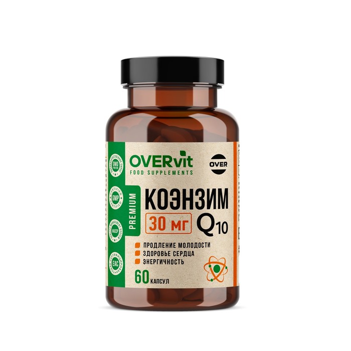 Коэнзим Q10 30 мг, 60 капсул по 30 мг swanson коэнзим q10 30 мг 240 капсул
