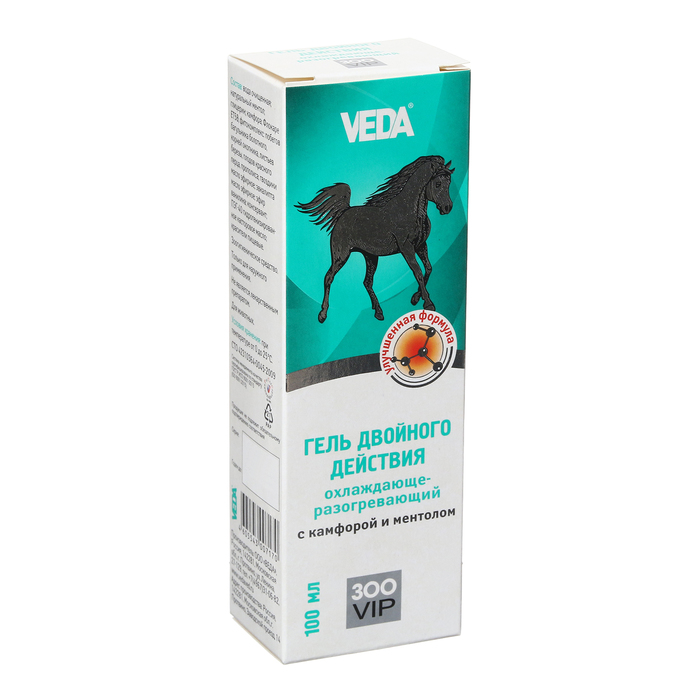 Гель для лошадей ЗООVIP VEDA охлаждающий - разогревающий, с камфорой и ментолом, 100 мл гель для лошадей зооvip veda охлаждающий с фитокомплексом и ментолом 500 мл