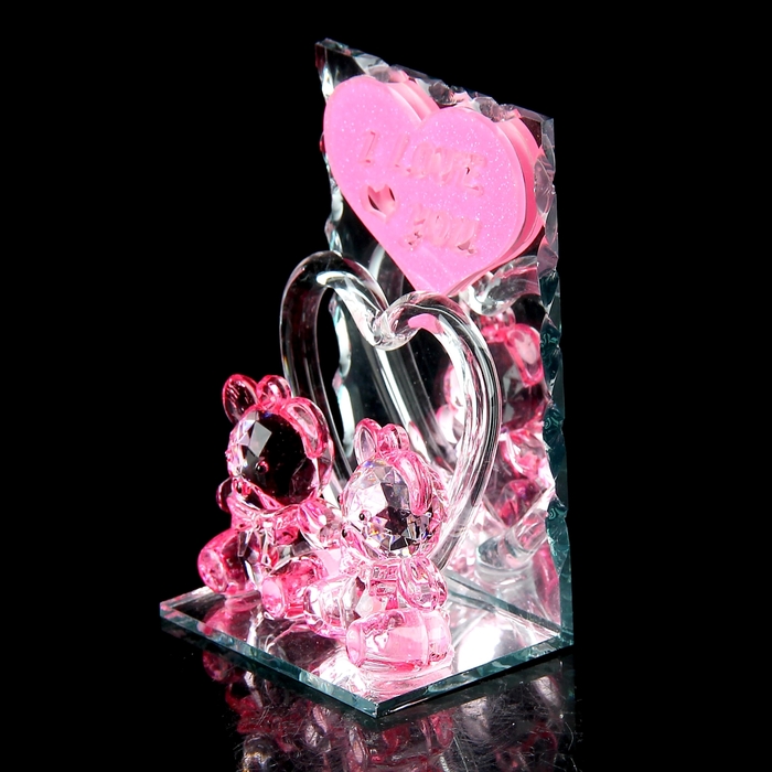 Сувенир "Пара медвежат у сердца с зеркалом" МИКС