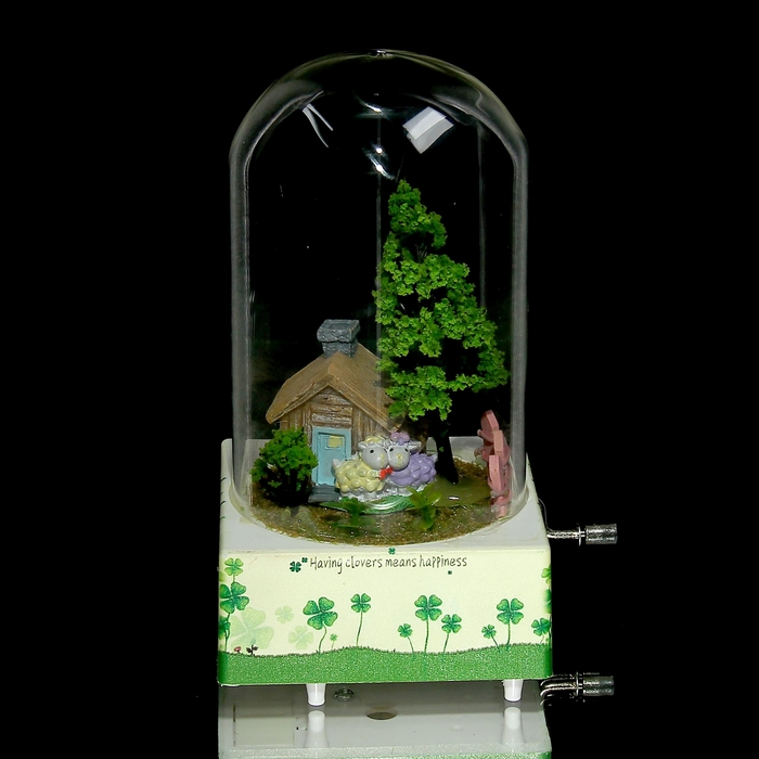 Сувенир музыкальный колба "Домик в лесу" МИКС