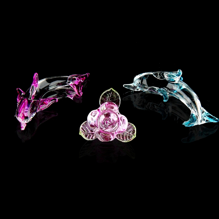 Сувенир &quot;Дельфины у цветка&quot; набор 3 шт., микс