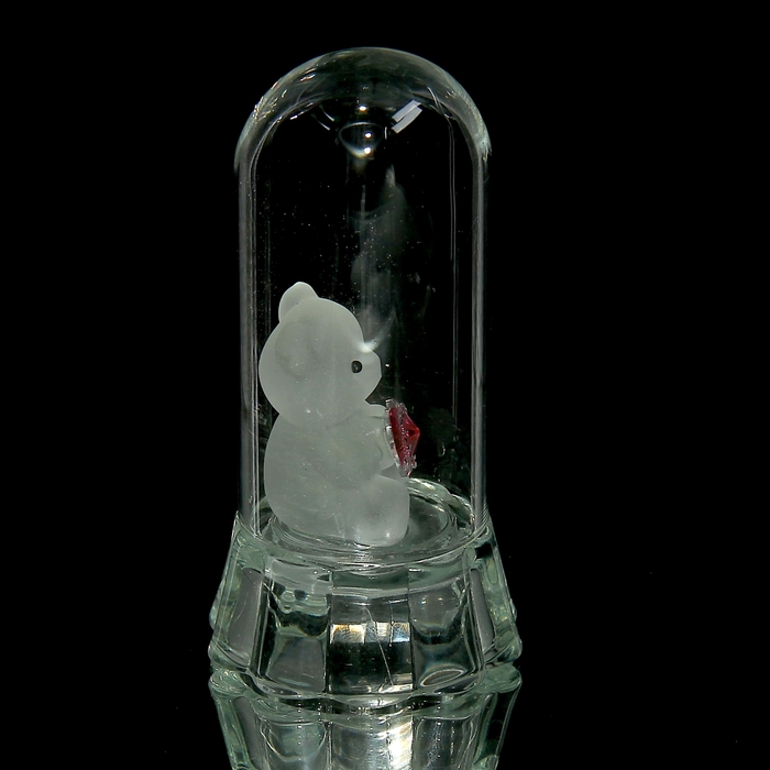 Сувенир световой "Мишка с сердцем в колбе" МИКС