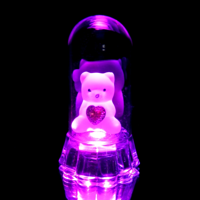 Сувенир световой "Мишка с сердцем в колбе" МИКС