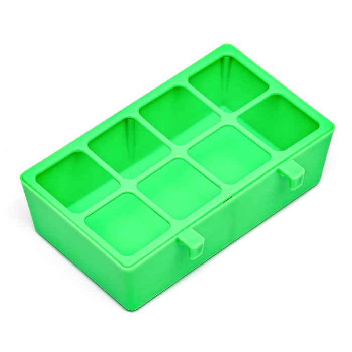 Кормушка для кормления с защитой на 8 ячеек 16,9 х 8,9 х 4,4 см, зелёная