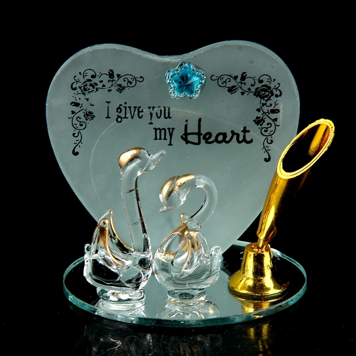 Сувенир "Два лебедя" с подставкой для ручки