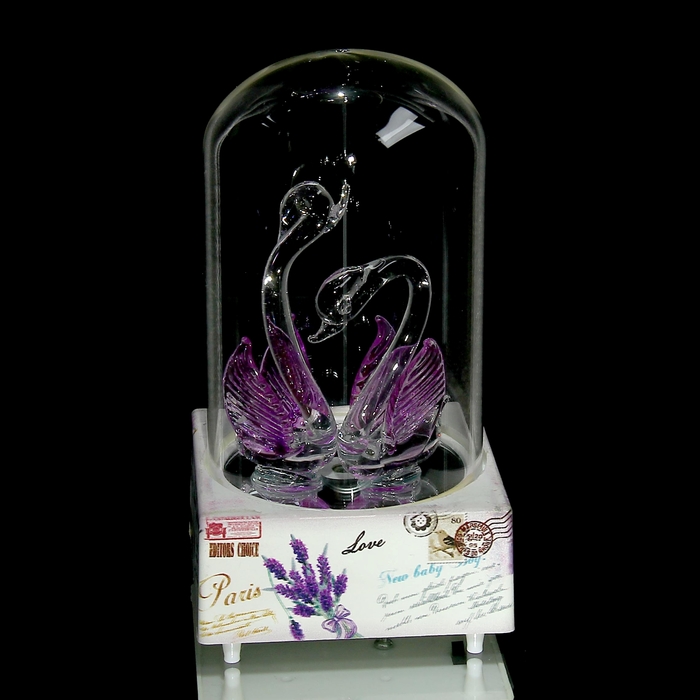 Сувенир музыкальный и световой колба "Лебедушки" МИКС