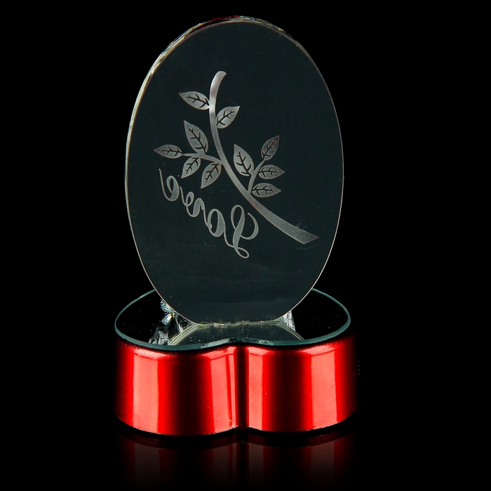 Сувенир "Пара лебедей у зеркала с цветком" со светом