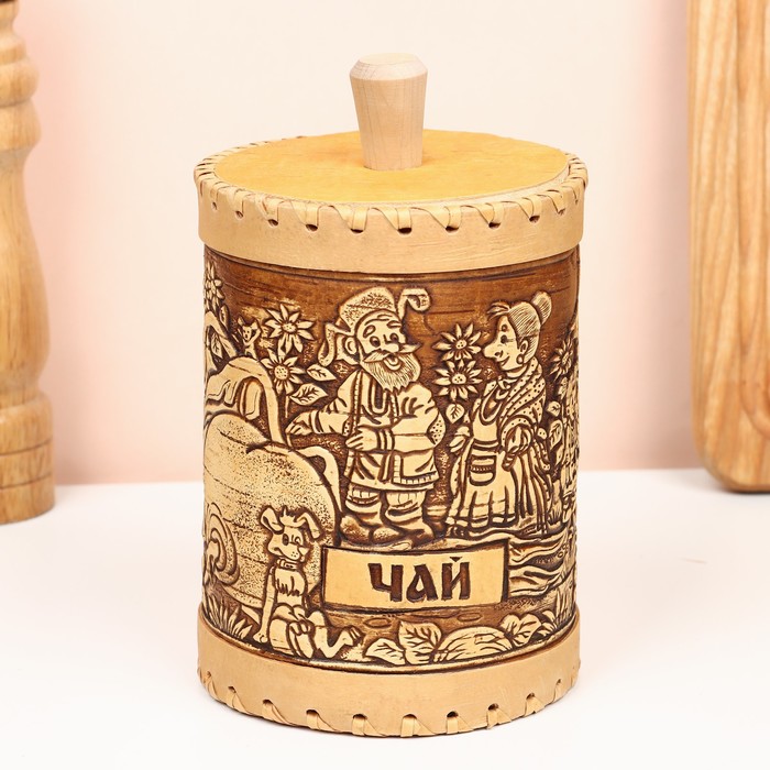 

Туес «Деревня", чай, 10 х 10 х 14 см