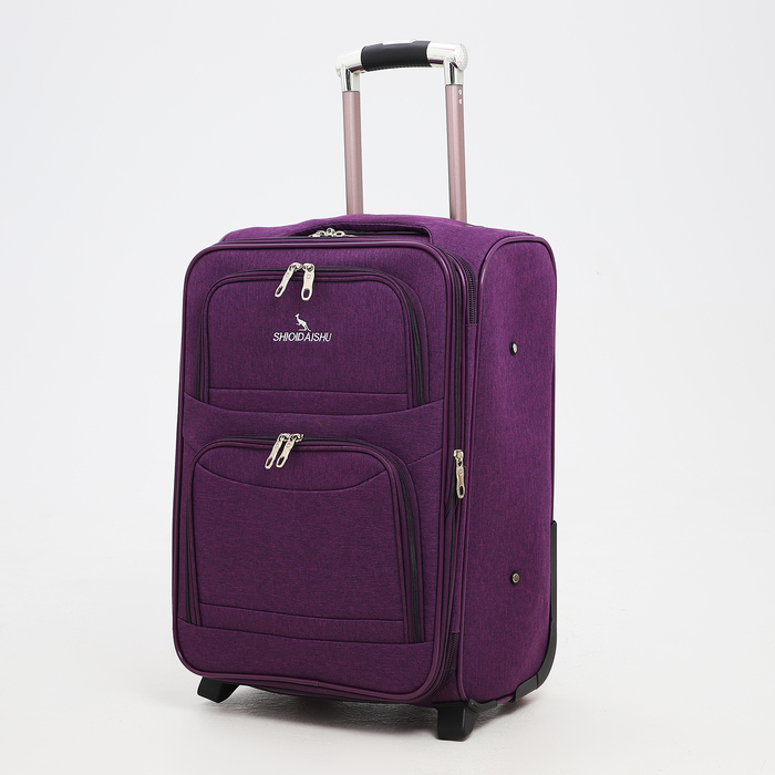 

Чемодан малый 20", отдел на молнии, кодовый замок, 3 колеса, 2 наружных кармана, цвет фиолетовый
