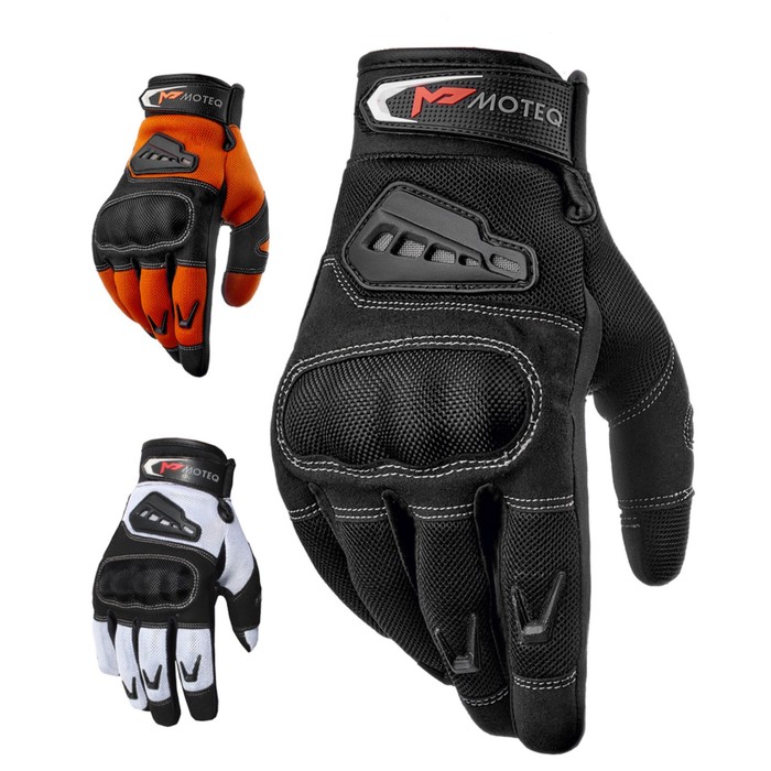 

Перчатки мотоциклетные MOTEQ Twist 2.1, сетка, мужские, размер S, белые, черные