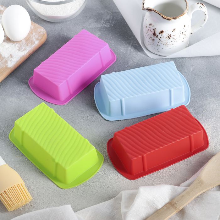 Форма для выпечки "Хлеб. Полосы" 14х8х3 см, цвета МИКС