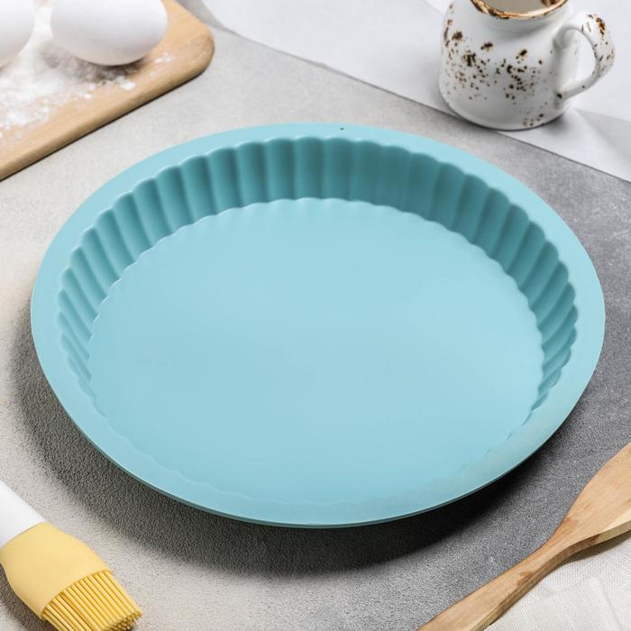 Форма для выпечки "Рифленый круг", цвета МИКС