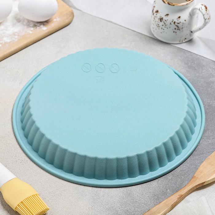 Форма для выпечки "Рифленый круг", цвета МИКС