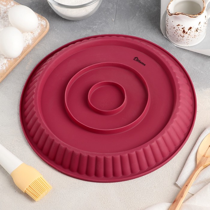 Форма для выпечки "Рифленый круг", цвета МИКС