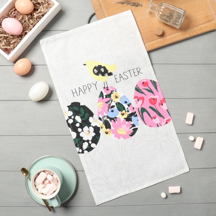 

Полотенце кух. Доляна "Happy easter" 28х46 см, рогожка, 100% хл, 160г/м2