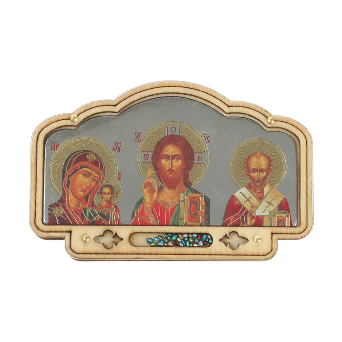 

Икона в машину, триптих, дерево, 9,5 х 6 см