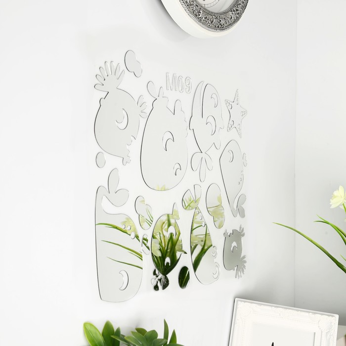 Наклейка интерьерная зеркальная "Морские животные" МИКС