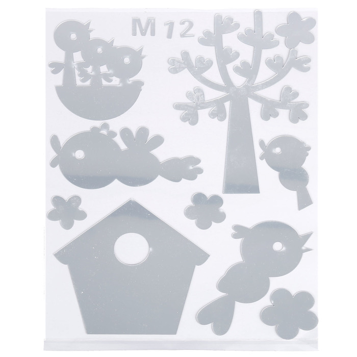 Наклейка интерьерная зеркальная "Птицы и любовь" МИКС