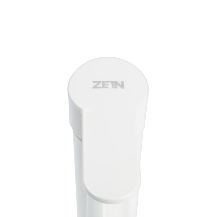 Смеситель для раковины ZEIN Z3651, однорычажный, высота излива 8 см, ABS-пластик, белый