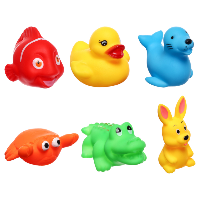 Набор резиновых игрушек для ванны «Морские друзья», 6 шт, Крошка Я набор игрушек для ванны морские животные 3 6 шт виды сюрприз