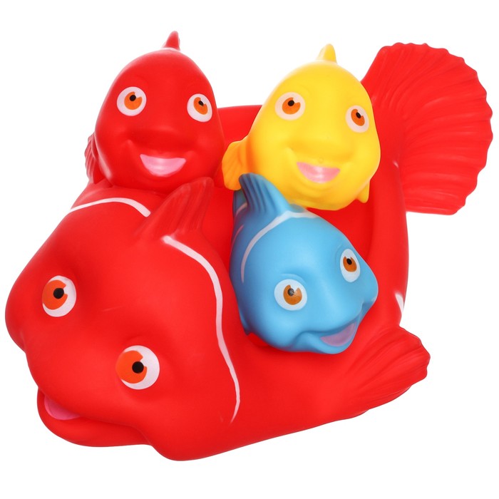 Набор резиновых игрушек для ванны «Мыльница: Рыбки», 4 шт, Крошка Я набор игрушек для игры в ванне коровка мыльница игрушки 3 шт крошка я
