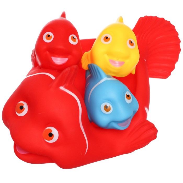 

Набор резиновых игрушек для ванны «Мыльница: Рыбки», 4 шт, Крошка Я