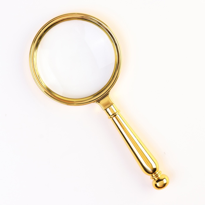 

Лупа золотая, кратность 3, линза 32мм, 19см